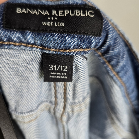 Banana Republic, New, High Rise Medium Wash Wide Leg Yoke Jeans, Size 31 12 - Picture 10 of 13
